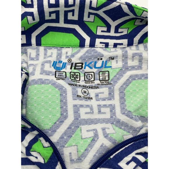 IBKUL Icifil Long Sleeve 1/4 Zip Sun Golf Pullover Classic Key Pattern Med - Picture 7 of 10